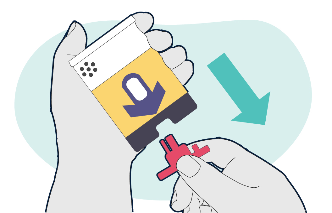 Pull off the red safety guard