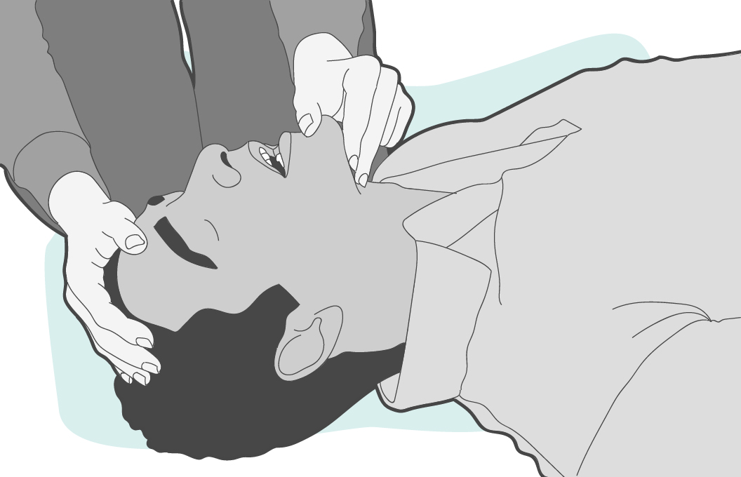 Check the person's mouth and throat and clear their airway if necessary