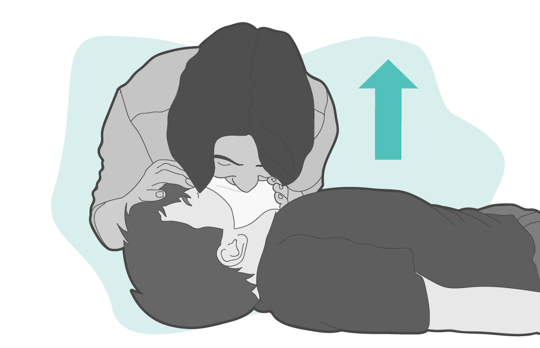 Make sure the person's chest and not stomach rises and falls